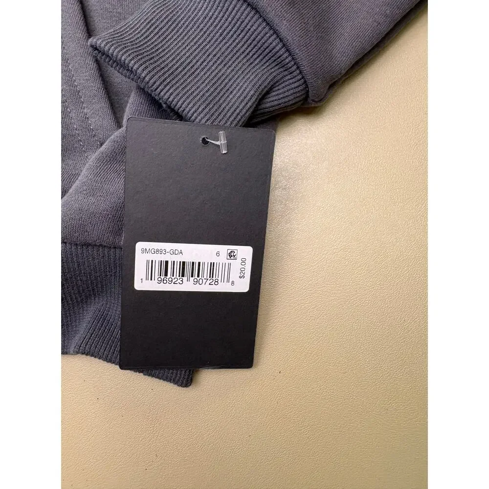 Converse Boys Gray Pullover Hoodie Sweatshirt Logo Pocket Size 6 NWT Youth